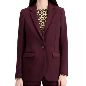 The Kooples Slit Zoom Burgundy Eggplamt Blazer